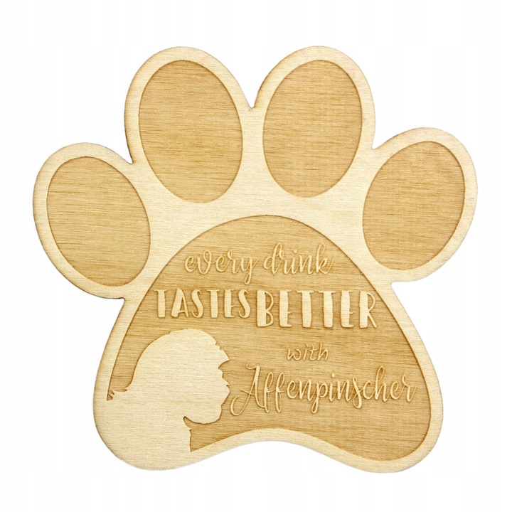 Suport pahar/cana - Affenpinscher, Art Dog, Bej