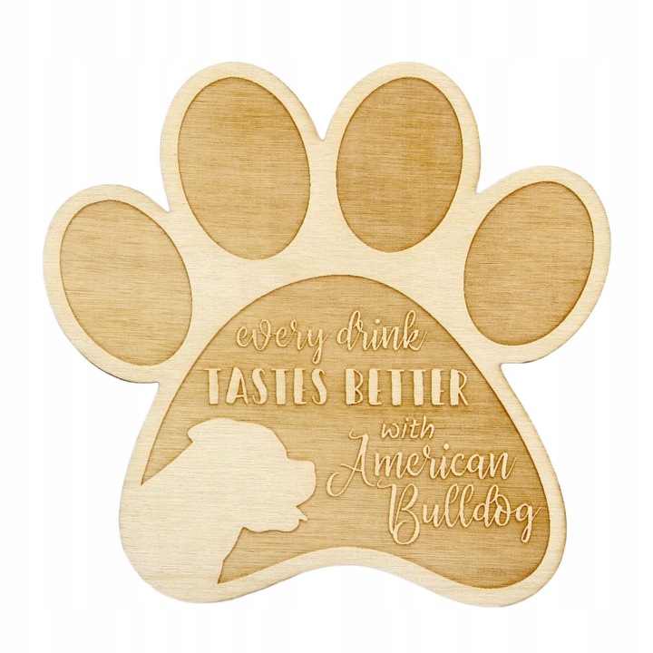 Suport pahar/cana - American Bulldog, Art Dog, Bej