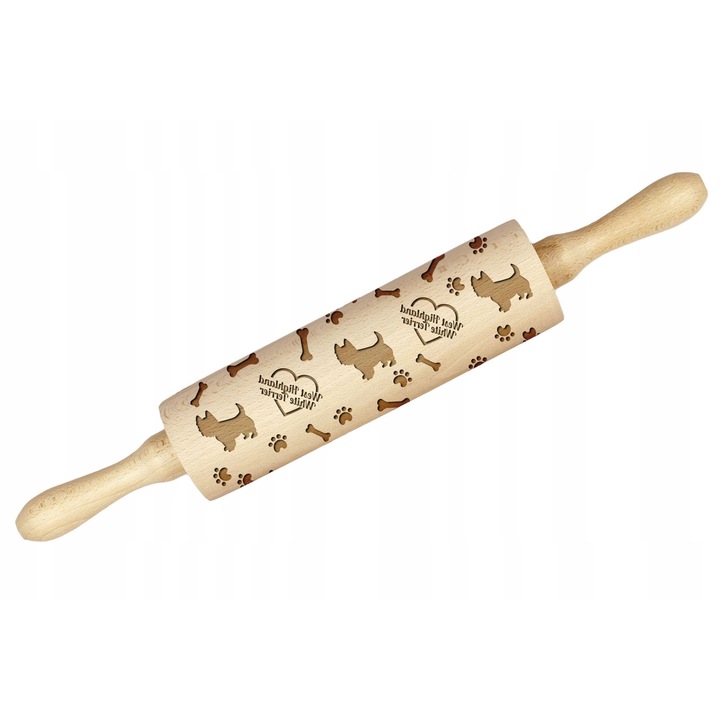 Sucitor gravat, Art-Dog, Lemn, Model West Highland White Terrier, 40cm, Bej