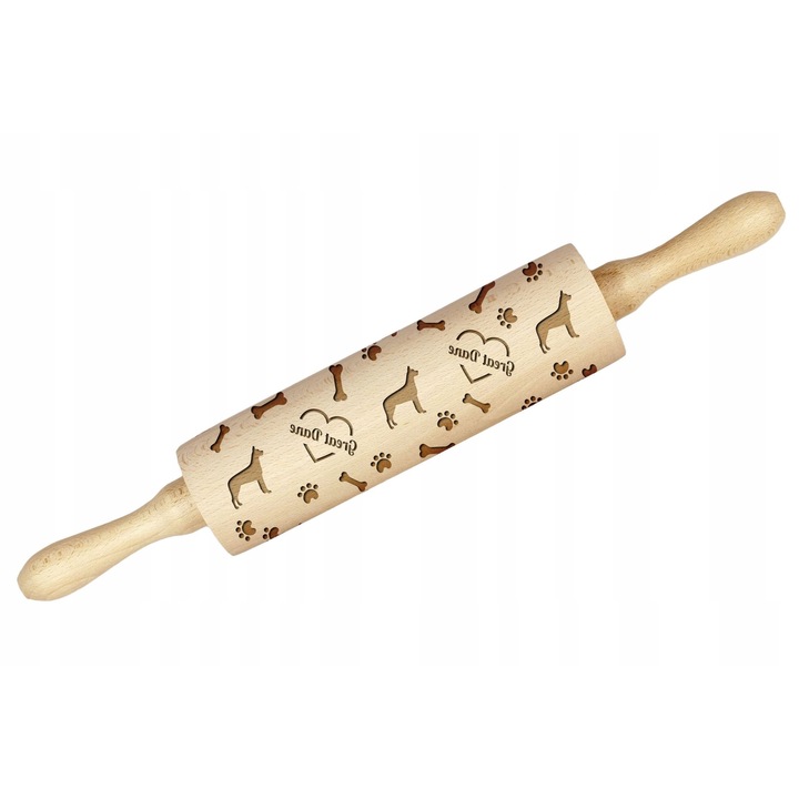 Sucitor gravat, Art-Dog, Lemn, Model Great Dane, 40cm, Bej