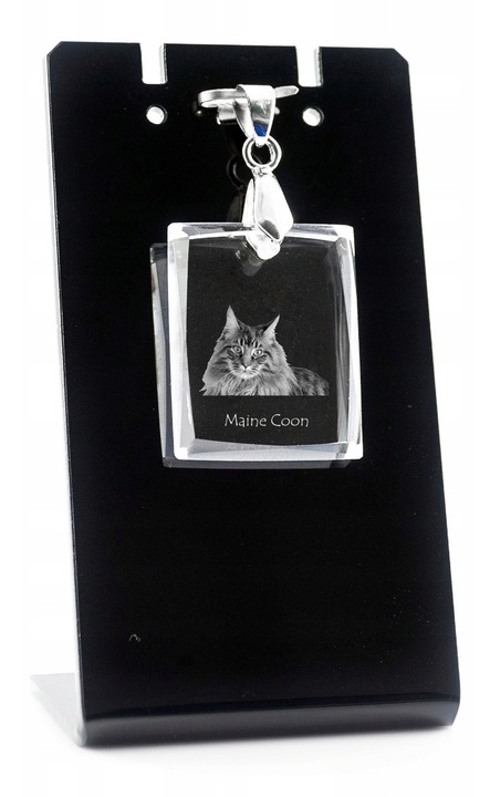 Maine Coon nyaklánc, Art-Dog, kristály, fekete/átlátszó