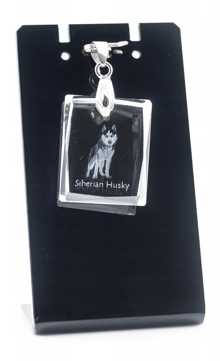 Szibériai husky nyaklánc, Art-Dog, kristály, fekete/átlátszó
