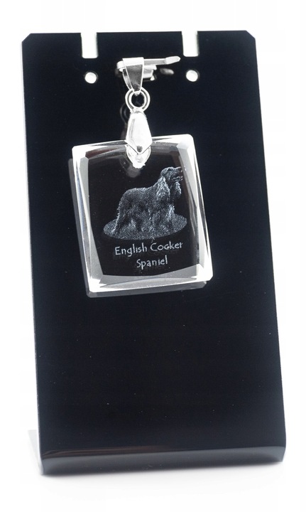 Angol cocker spániel nyaklánc, Art-Dog, kristály, fekete/átlátszó