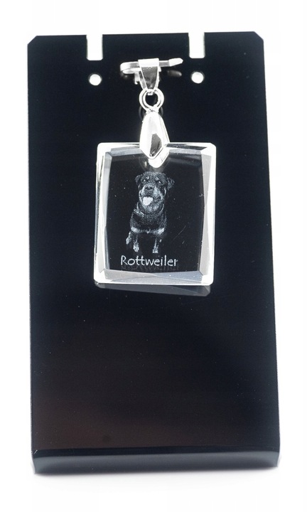 Rotweiler nyaklánc, Art-Dog, kristály, fekete/átlátszó