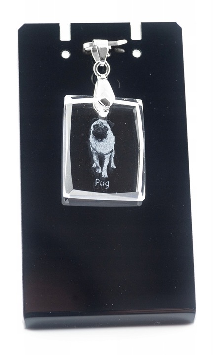 Mopsz nyaklánc, Art-Dog, kristály, fekete/átlátszó