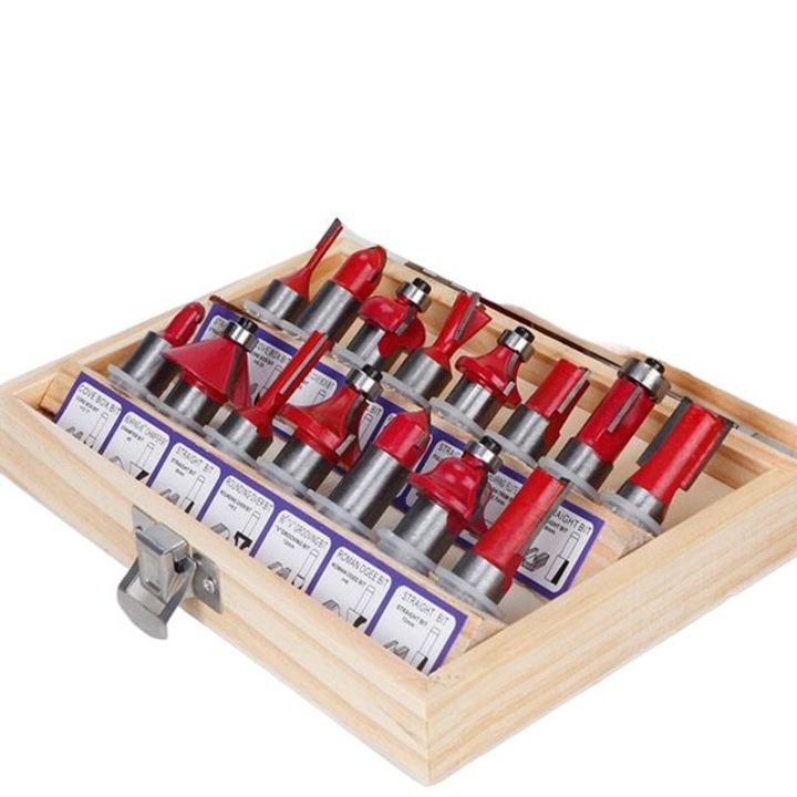 Комплект за фрезоване от 15 части, Tebnaild, червен