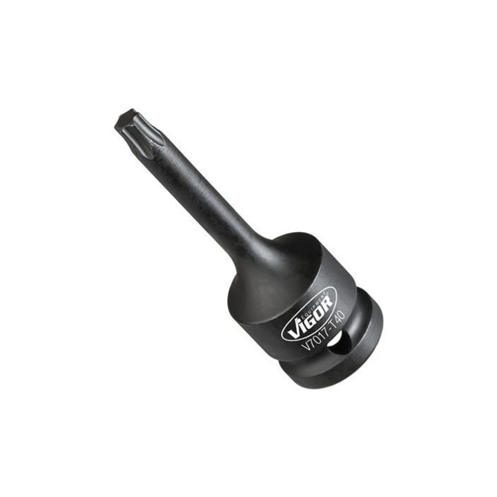Cheie tubulara de impact Vigor, antrenor patrat 1/2 inch, profil torx interior, deschidere cheie T40