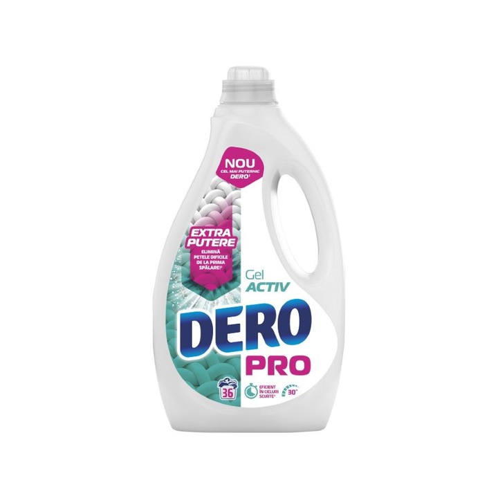 Detergent de rufe lichid Dero Pro Activ Gel, 18 spalari, 0.9L