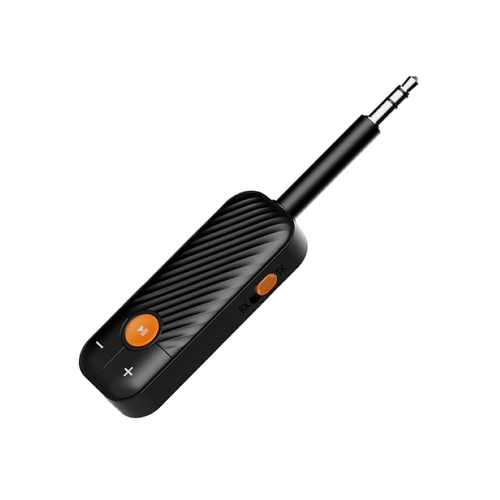 Adaptor Bluetooth 5.2 AdyMel®, mufa Jack 3.5 mm flexibila, Receptor si Transmitator audio, pentru masina si casa, negru