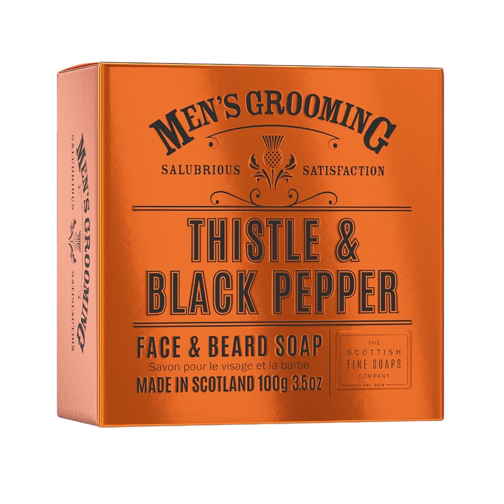 Сапун за лице и брада Scottish Fine Soaps Трън и Пипер, за мъже, 100гр