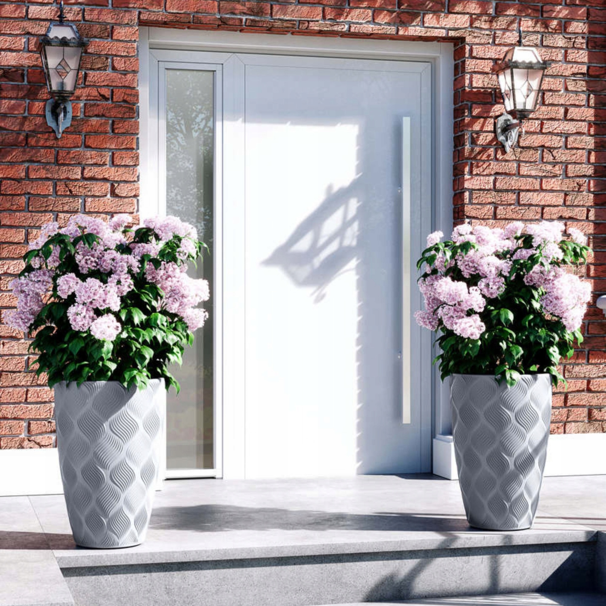 Кръгла саксия Flow Slim 40, антрацит - eMAG.bg