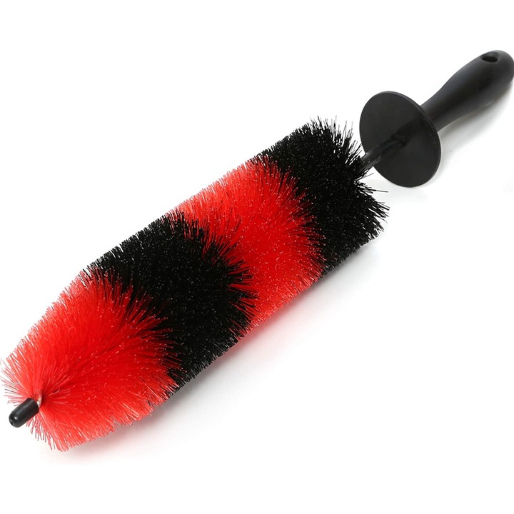 Perie detaliere jante, flexibila, 18 inch, negru/rosu