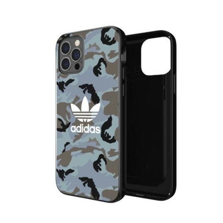 Husa telefon Adidas, model camuflaj, pentru iPhone 12/12 Pro, Albastru/Negru