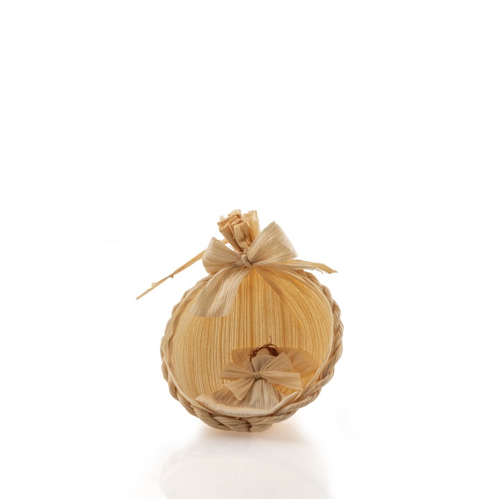 Decoratiune hand-made pentru Brad de Craciun, Glob cu ingeras