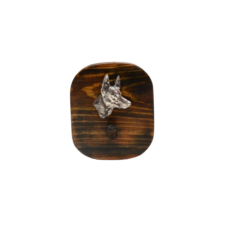 Kabátakasztó, Art-Dog, fáraókutya modell, fa, barna/ezüst