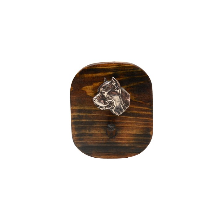 Akasztó, Art-Dog, Cane Corso modell, fa, barna/ezüst