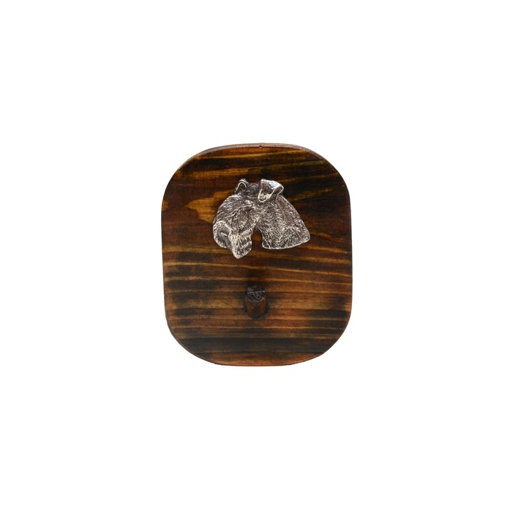 Agatatoare Cuier, Art-Dog, Model Wheaten Terrier, Lemn, Maro/Argintiu