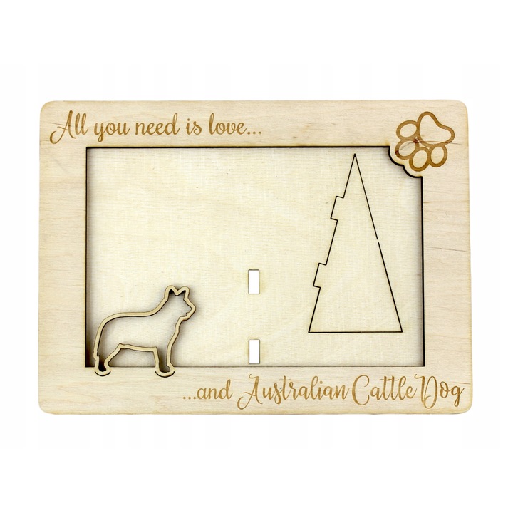 Rama foto Australian Cattle Dog, Art-Dog, Lemn, 10x15cm, Maro deschis