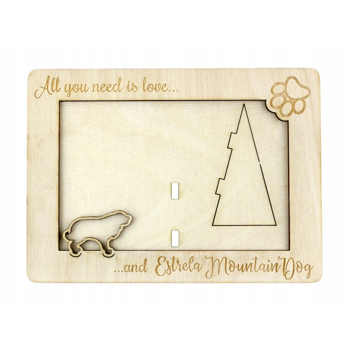 Rama foto caine, Art-Dog, Lemn, 10x15cm, Maro deschis