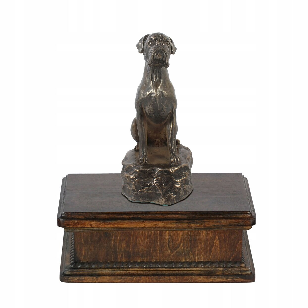 Урна за пепел от домашни любимци, Art-Dog, дърво/бронз, модел боксер ...