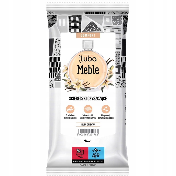 Мокри кърпички за почистване на повърхности, LUBA, XXL, 32 бр