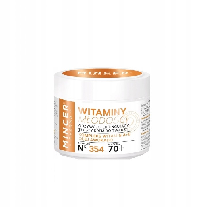 Lifting krém, Mincer Pharma, Vitamins of Youth 70+, 50 ml