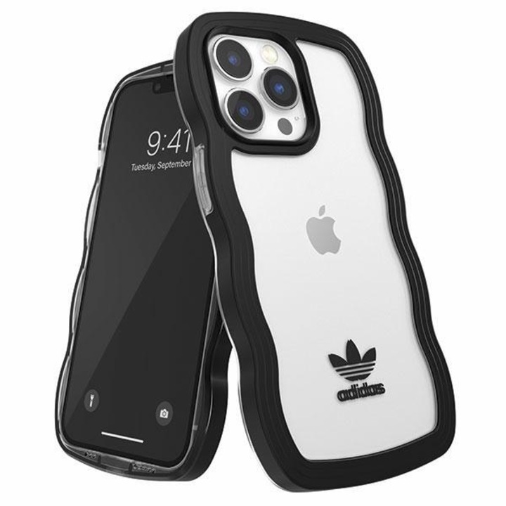Husa telefon, Adidas, negru-transparent, silicon, pentru iPhone 13 Pro/13