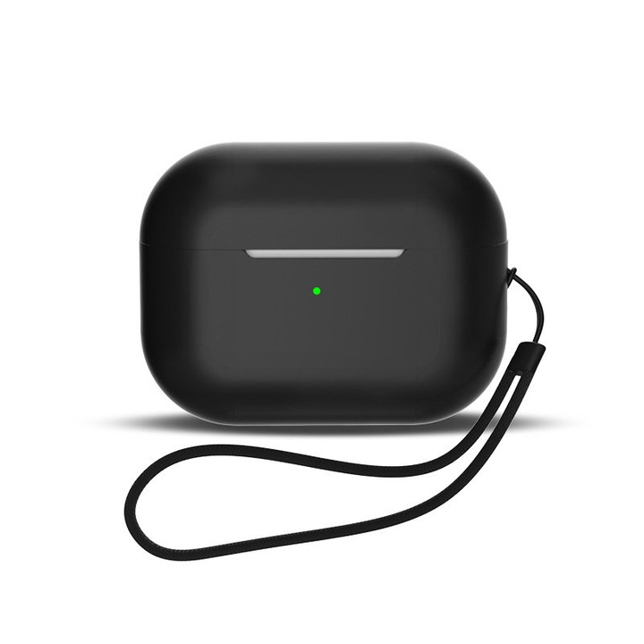 Védőburkolat, Hurtel, Airpods 1 / Airpods 2, TPU, fekete