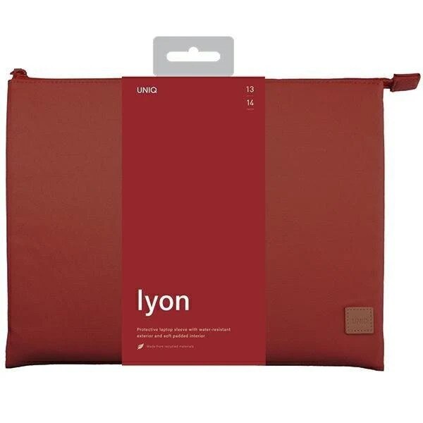 Husa Uniq Lyon Waterproof RPET compatibila cu laptop de 14 inch, Rosu