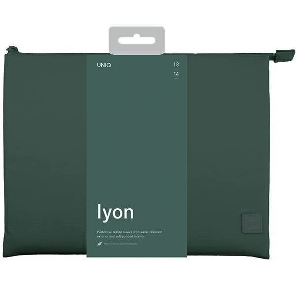 Husa Uniq Lyon Waterproof RPET compatibila cu laptop de 14 inch, Verde