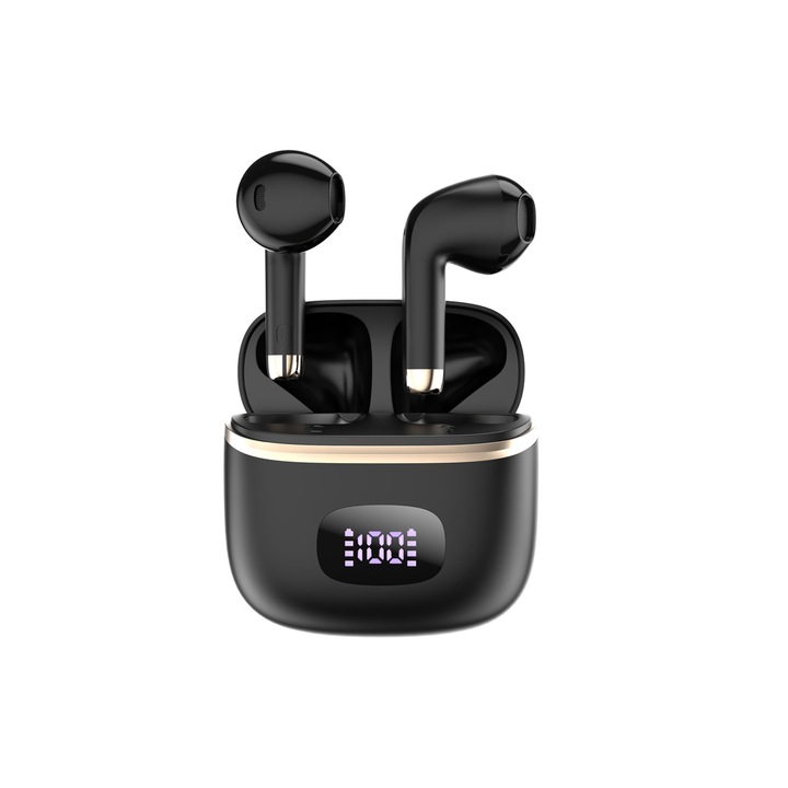 Безжични слушалки, Dudao, Bluetooth, USB C, черно/златно