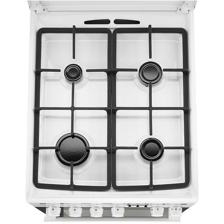 Aragaz Electrolux EKG51151OW, Gaz, 4 Arzatoare, Aprindere electrica, Grill, 50 cm, Alb