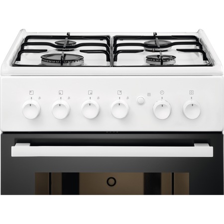Aragaz Electrolux EKG51151OW, Gaz, 4 Arzatoare, Aprindere electrica, Grill, 50 cm, Alb