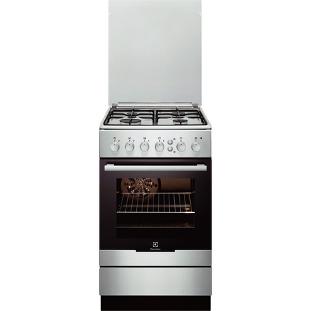 Aragaz Electrolux EKG51351OX, Gaz, 4 arzatoare, Aprindere integrata plita, Autocuratare catalitica, Grill, 50 cm, Inox