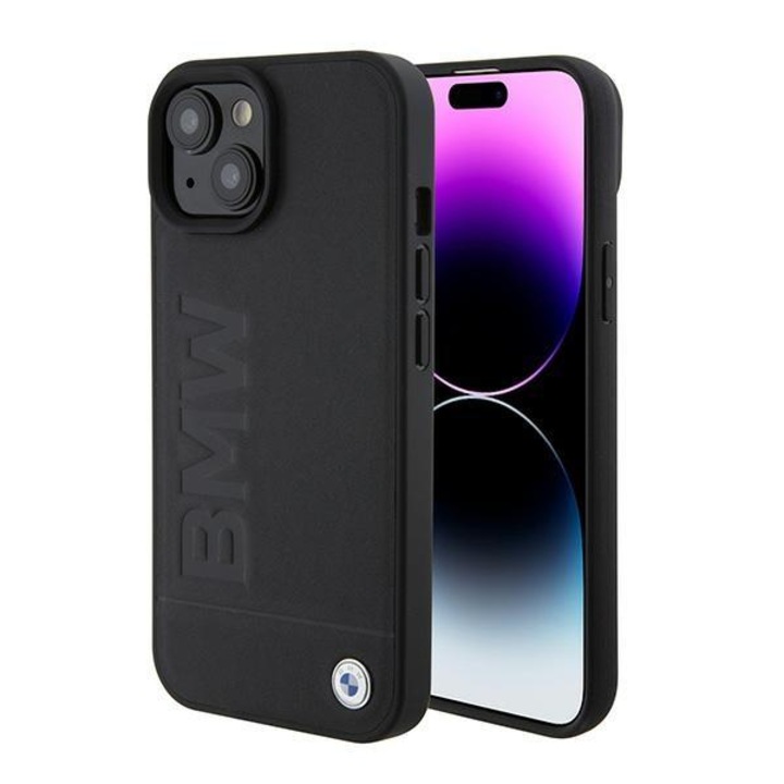 BMW BMHMP15SSLLBK iPhone 15 / 14 / 13 6.1" készülékhez Magsafe kemény tok Signature Logo Imprint fekete