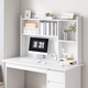 Birou compact cu biblioteca, Rebiko, MDF, alb, 100x45x131 cm