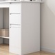 Birou compact cu biblioteca, Rebiko, MDF, alb, 100x45x131 cm