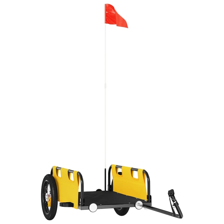 vidaXL teherszállító kerékpár utánfutó, sárga, oxford szövet és vas, 30 kg