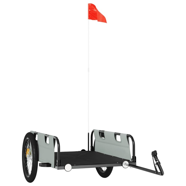 vidaXL Teherszállító kerékpár utánfutó, szürke, oxford szövet és vas, 45 kg