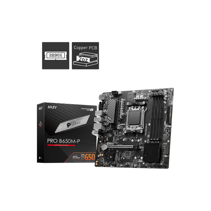 Дънна платка MSI PRO B650M-P/ AM5 911-7E27-001