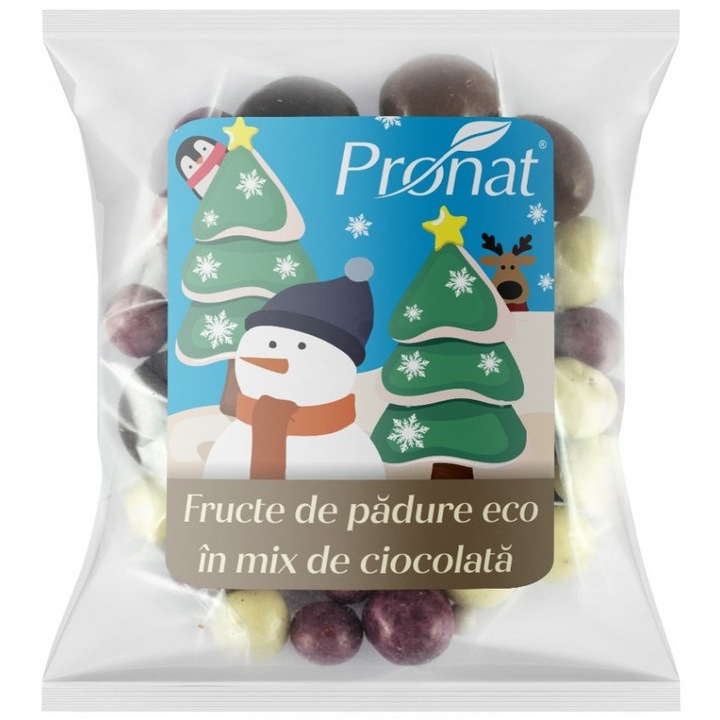 Fructe de padure bio in mix de ciocolata, 100g Pronat