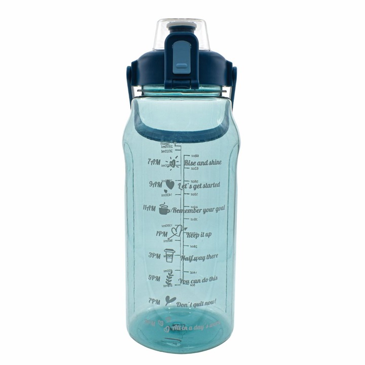 Спортна бутилка за вода, градуирана, 2800 ml, Naimeed D5040, синя