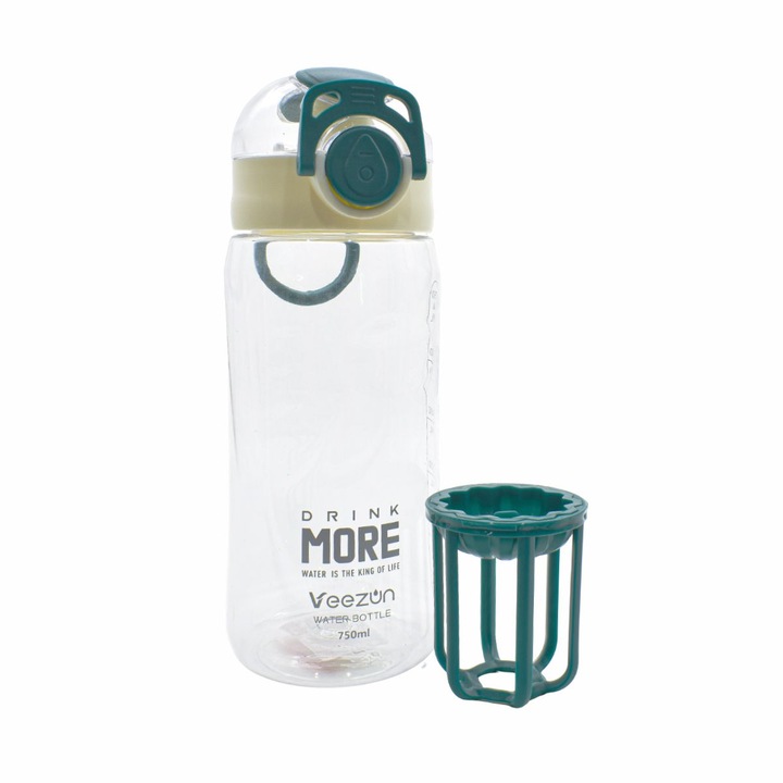 Бутилка за вода, градуирана, 750 ml, Naimeed D5043, зелена