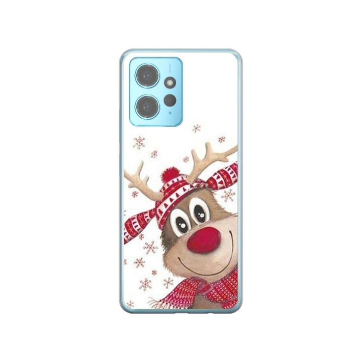 Персонализиран калъф за плуване и силиконово фолио за Xiaomi Redmi Note 12 Pro 5G, модел Reindeer #3, многоцветен, S1D1M0053
