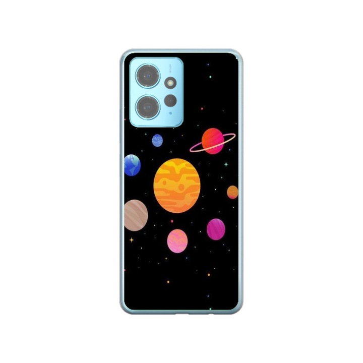 Персонализиран калъф за плуване и силиконово фолио за Xiaomi Redmi Note 12 5G, модел Colorful Galaxy, многоцветен, S1D1M0283