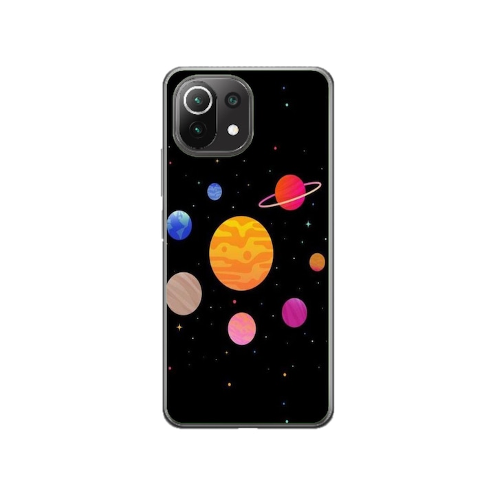 Персонализиран калъф за плуване и силиконово фолио за Xiaomi Redmi Mi 11, модел Colorful Galaxy, многоцветен, S1D1M0283