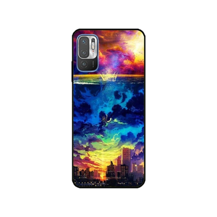 Персонализиран калъф HQPrint за OPPO Reno7 5G, модел Abstract City, многоцветен, S1D1M0263