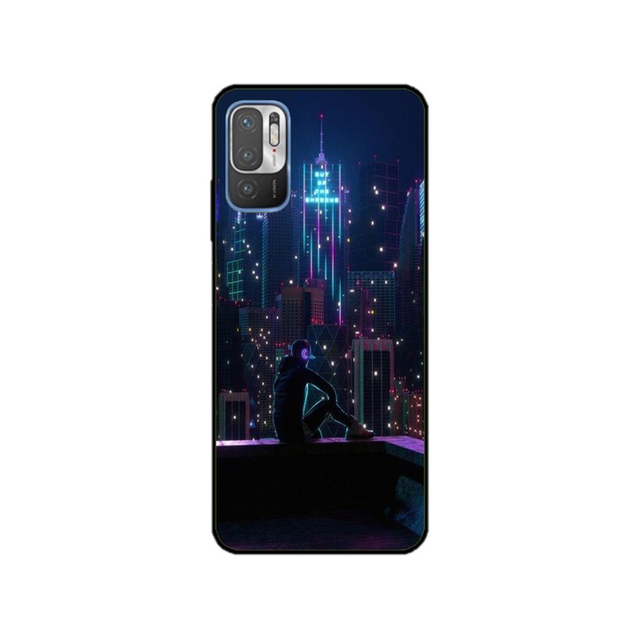 Персонализиран калъф HQPrint за OPPO Reno7 5G, модел Neon City, многоцветен, S1D1M0260