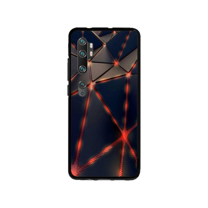Персонализиран калъф за плуване и силиконов калъф за Xiaomi Redmi Mi 10 Pro 5G, модел Lava Triangles, многоцветен, S1D1M0367