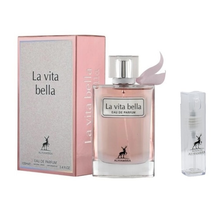 Set Apa de parfum, Alhambra, La vita Bella, 100 ml, de dama cu Kit Travel Reincarcabil 10 ml